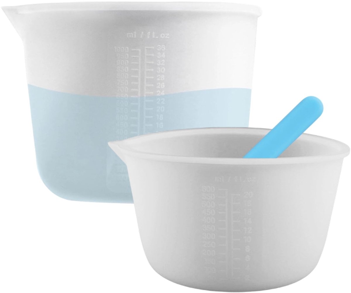 Elzusha - Set van 2 Siliconen Maatbekers voor Epoxyhars 1000ml en 600ml
