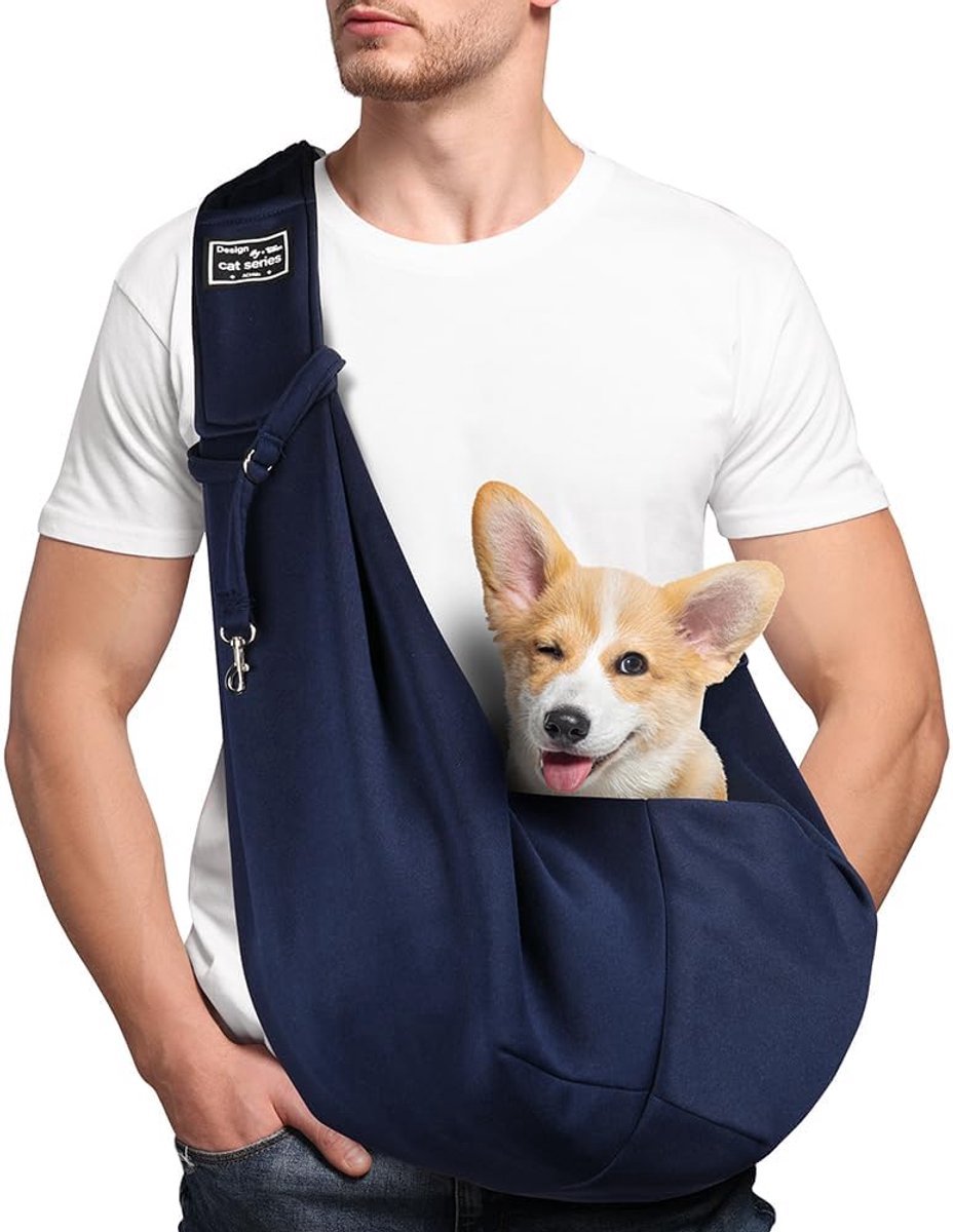 casalora - Honden Draagtas - Kleine Dieren - Honden Draagzak - Puppy Schoudertas - Hondendraagtas - Verstelbare - Dierendraagtas - Reistas Kat - Huisdieren Reistas - Hondentas tot 15 kg - Geschikt voor Reizen of Spelen - Donkerblauw