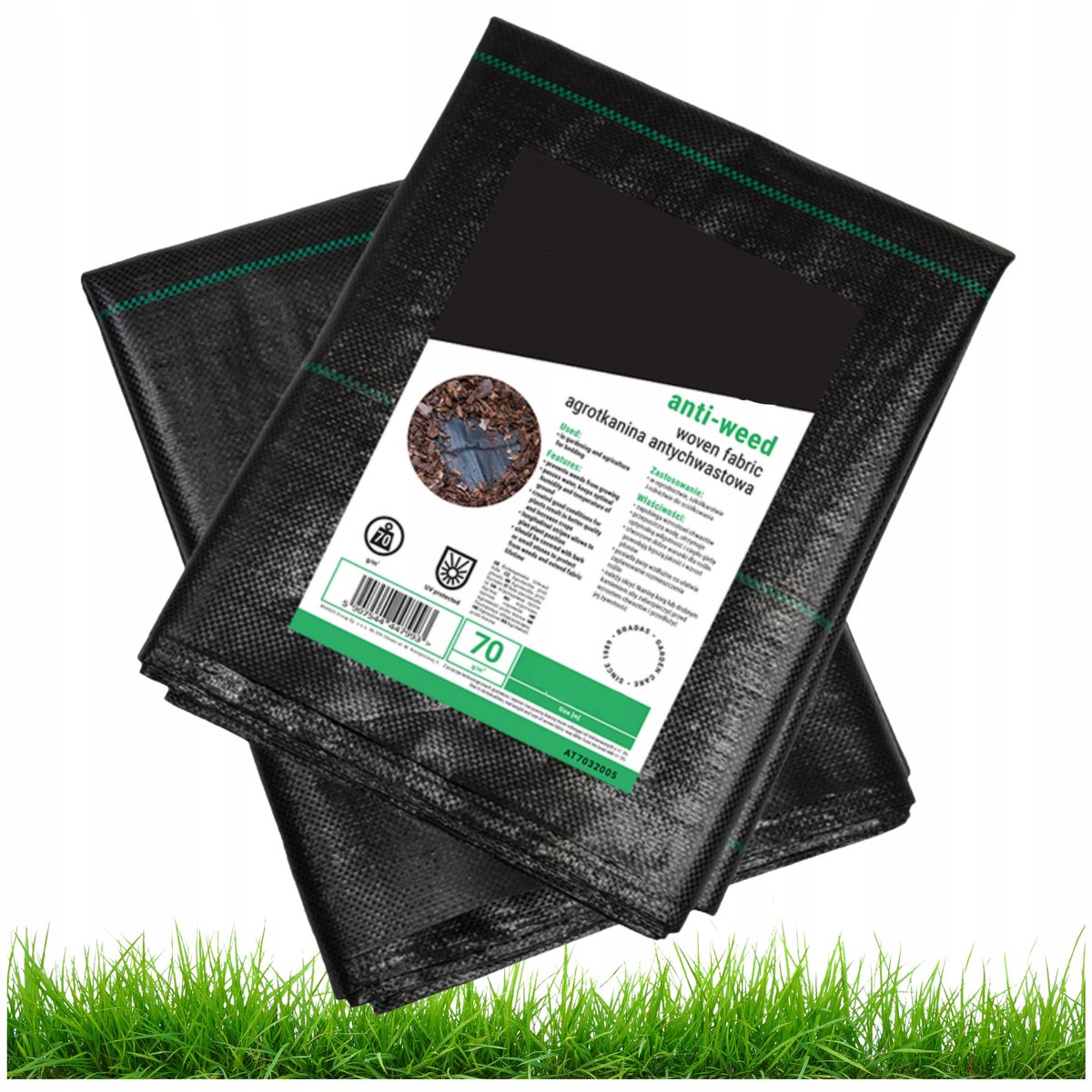 Zwarte anti-worteldoek 70g/m² - 3,2x10m - UV-bestendig
