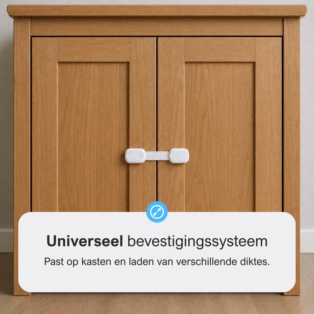 MasonPro Kinderslot Kastjes - Kastbeveiliging voor Kinderen - Kinderbeveiliging voor Kasten en Lades - Kinderslot Kast - Kinderveiligheid - Kastsloten Baby - Deurbeveiliging Kinderen - Zonder Boren & Schroeven - 8 Stuks - 3x18CM - Wit – foto 7