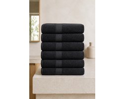 The Linen Room Handdoeken – 70 x 140 cm – Set van 6 – 100% Katoen – 650 GSM Dubbelgetwijnd 20/2 Garen – OEKO-TEX® – Extra Zacht & Hoog Absorberend – Antraciet