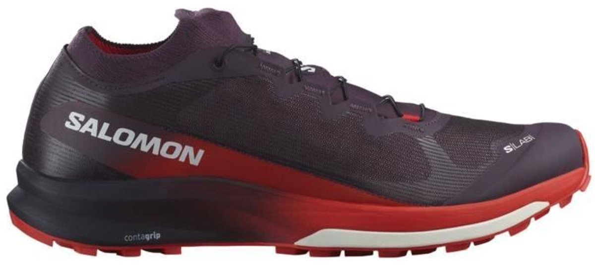 Salomon S/LAB ULTRA 3 - Unisex Hardloopschoen - Pruim Perfect / Vurig Rood / Wit - Maat 38.2/3 D