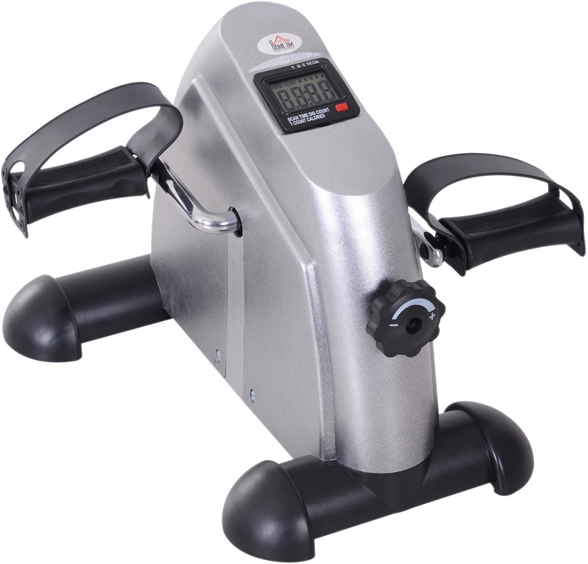 Mini hometrainer-arm- en beentrainer-pedaaltrainer voor senioren met lcd-display-verstelbare weerstand-fitnessfiets-trainer voor thuis of op kantoor-35 x 40 x 31 cm-zilver