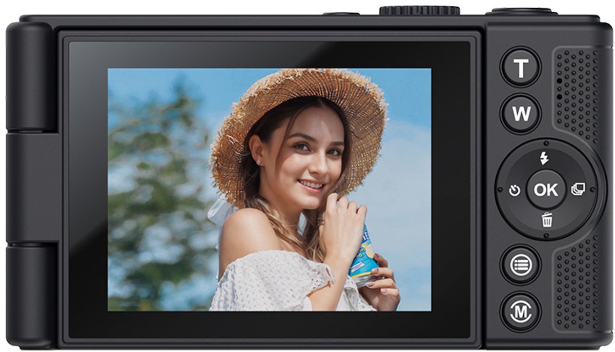 4K digitale camera - Full HD camera - Mini camera - Draagbare camera - Autofocus - Ideaal voor kinderen en beginners - Inclusief 64GB SD-kaart - Wit