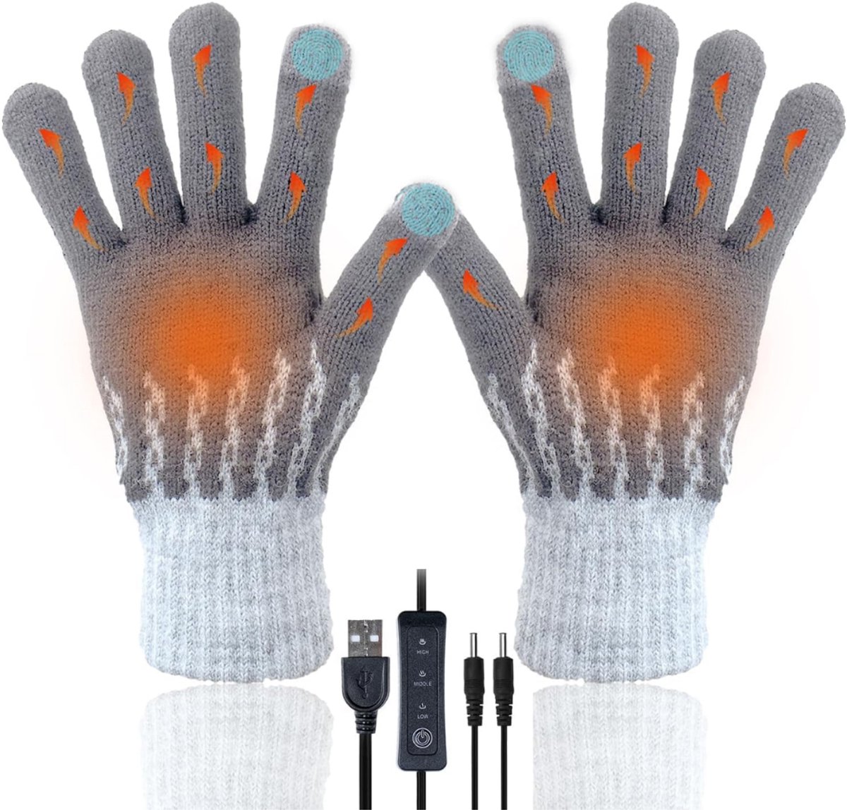 DYVNS® Elektrische Handschoenen - Verwarmde Wanten - Oplaadbaar - Unisex