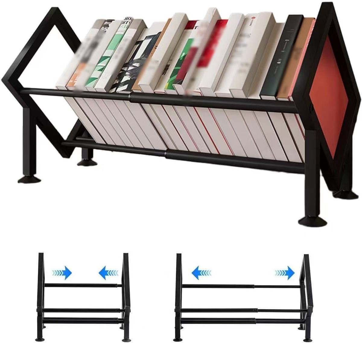 Klein bureau - Element - Boekenplank - Minischap - Uitschuifbare Metalen Tafelplank - Ruimtebesparend - Boekenorganizer voor Kinderbureaus -Kantoren en Woonruimtes - Zwart