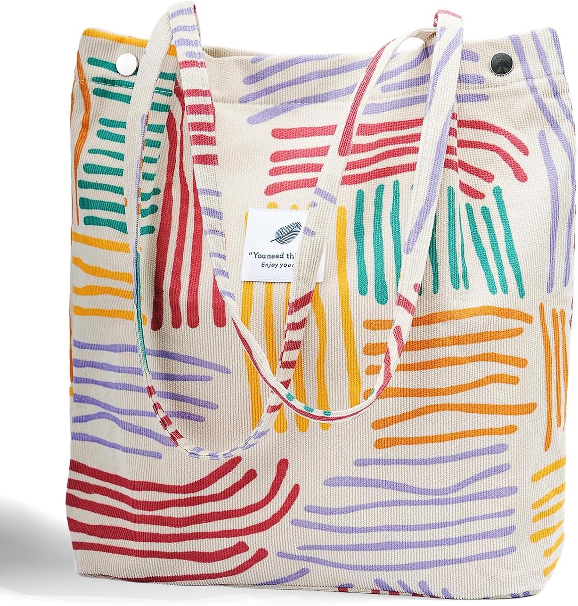 Stijlvolle corduroy schoudertas voor vrouwen in multicolor, ideaal voor dagelijks gebruik en modeaccessoires