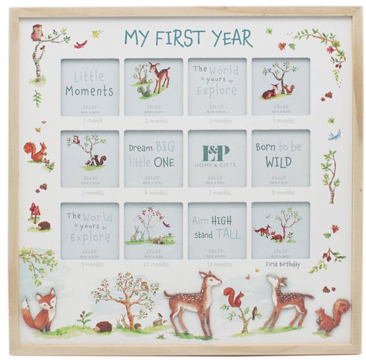 By Finola Stack Bosvrienden Baby Fotolijst My First Year – 12 Foto’s