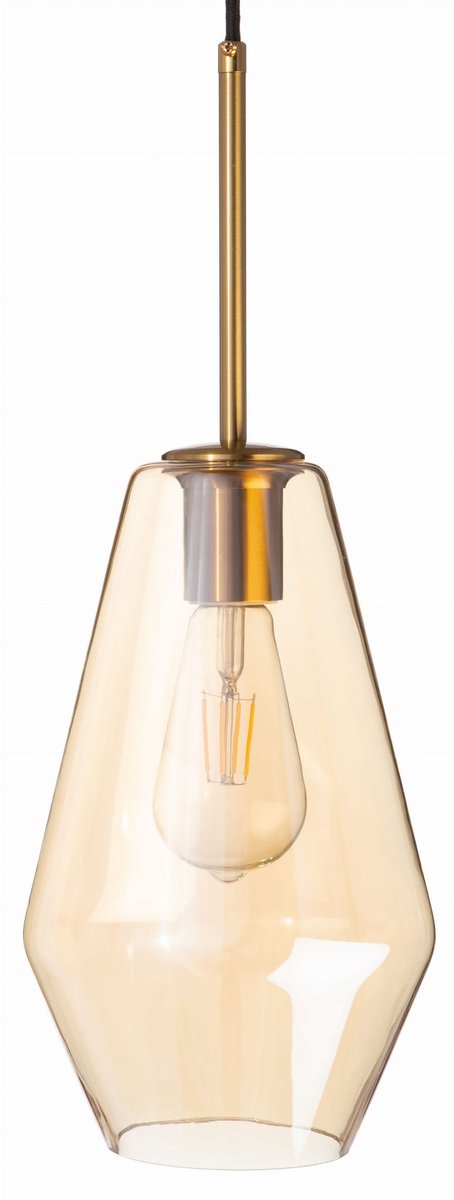 Amber Glazen Hanglamp PARIS - Goud, Modern, 126cm