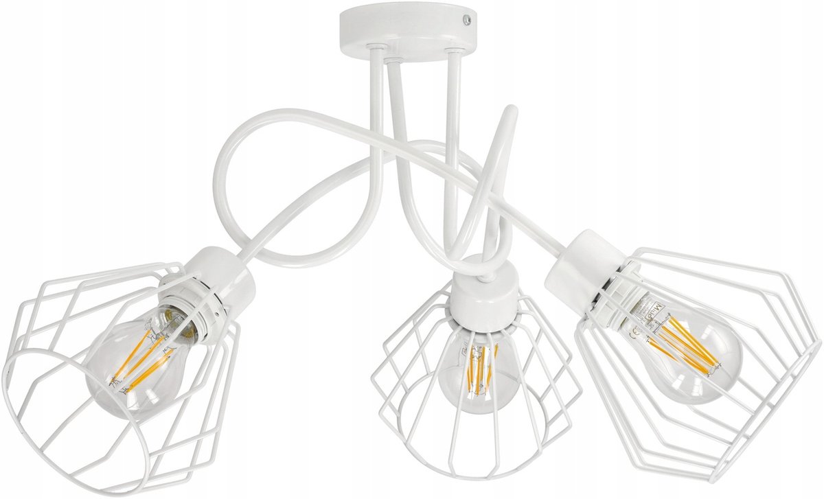 Hanglamp Loft Diamant Wit 3x E27 Metaal