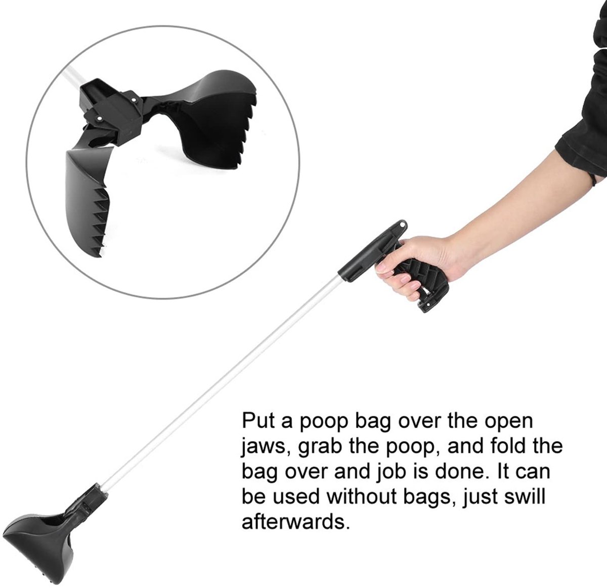 Dog Pooper Scooper with Waste Bags for Dogs, Long Handle Poop Scoop Poo Remover Grabber Picker with Jaw Design for - ShopVlot