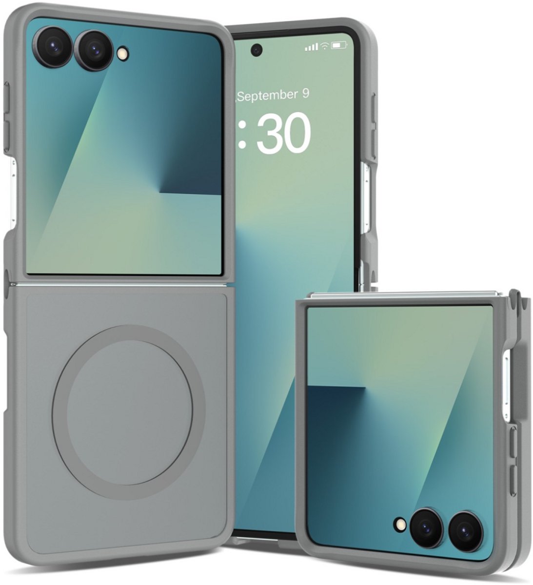Casemania - Backover MagSafe - Frosted Lens Protection Armor Case – Samsung Z Flip 8 -Grijs