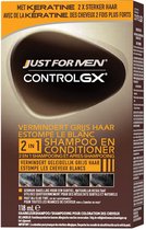 Just For Men Control GX 2-in-1 Kleurshampoo & Conditioner - Vermindert Grijs Haar Geleidelijk - Voor Mannen - 118 ml