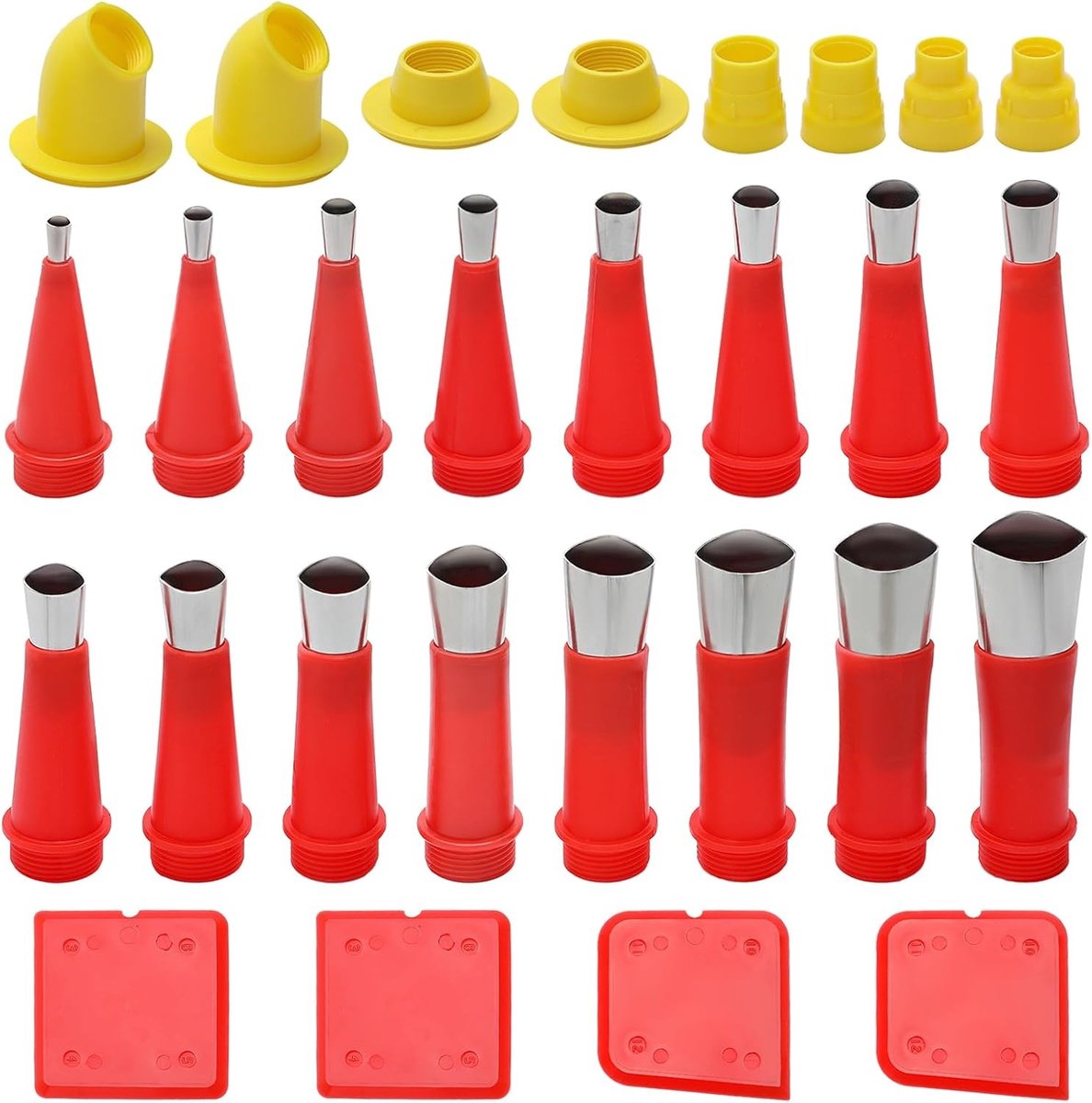 Complete Set van 28 Stuks Siliconen Spuitmonden en Universele Rubber Nozzles voor Keuken en Badkamer