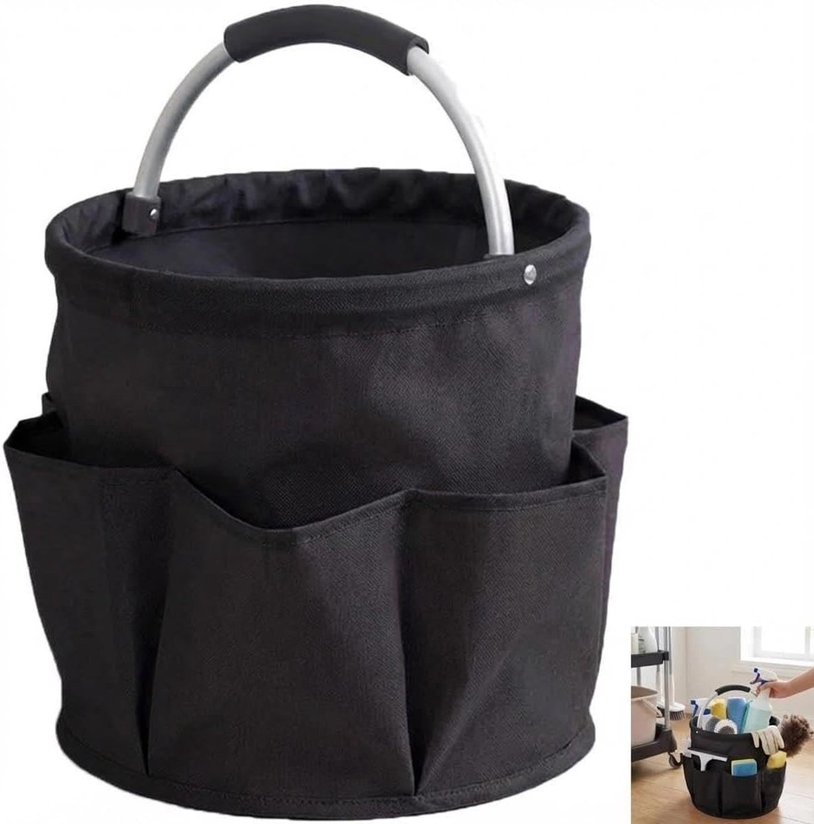 Vouwbare Schoonmaak Organizer met Handvat en 6 Opbergvakken voor Tuin, Binnen en Badkamer