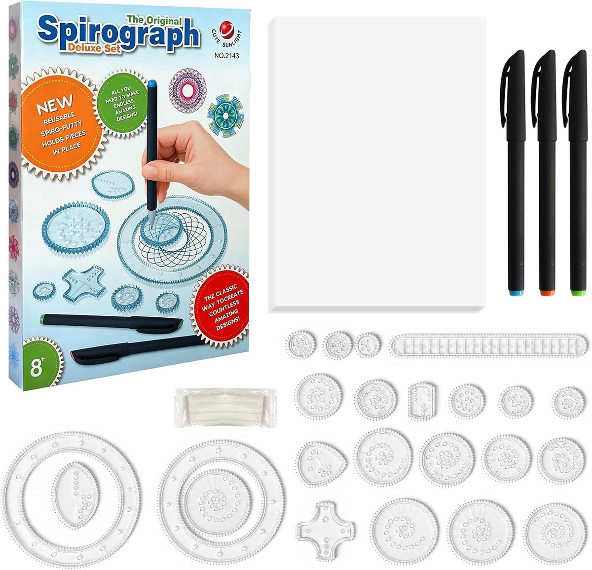 28-delige multifunctionele spirograaf set voor creatieve ontwerpen en kunstprojecten