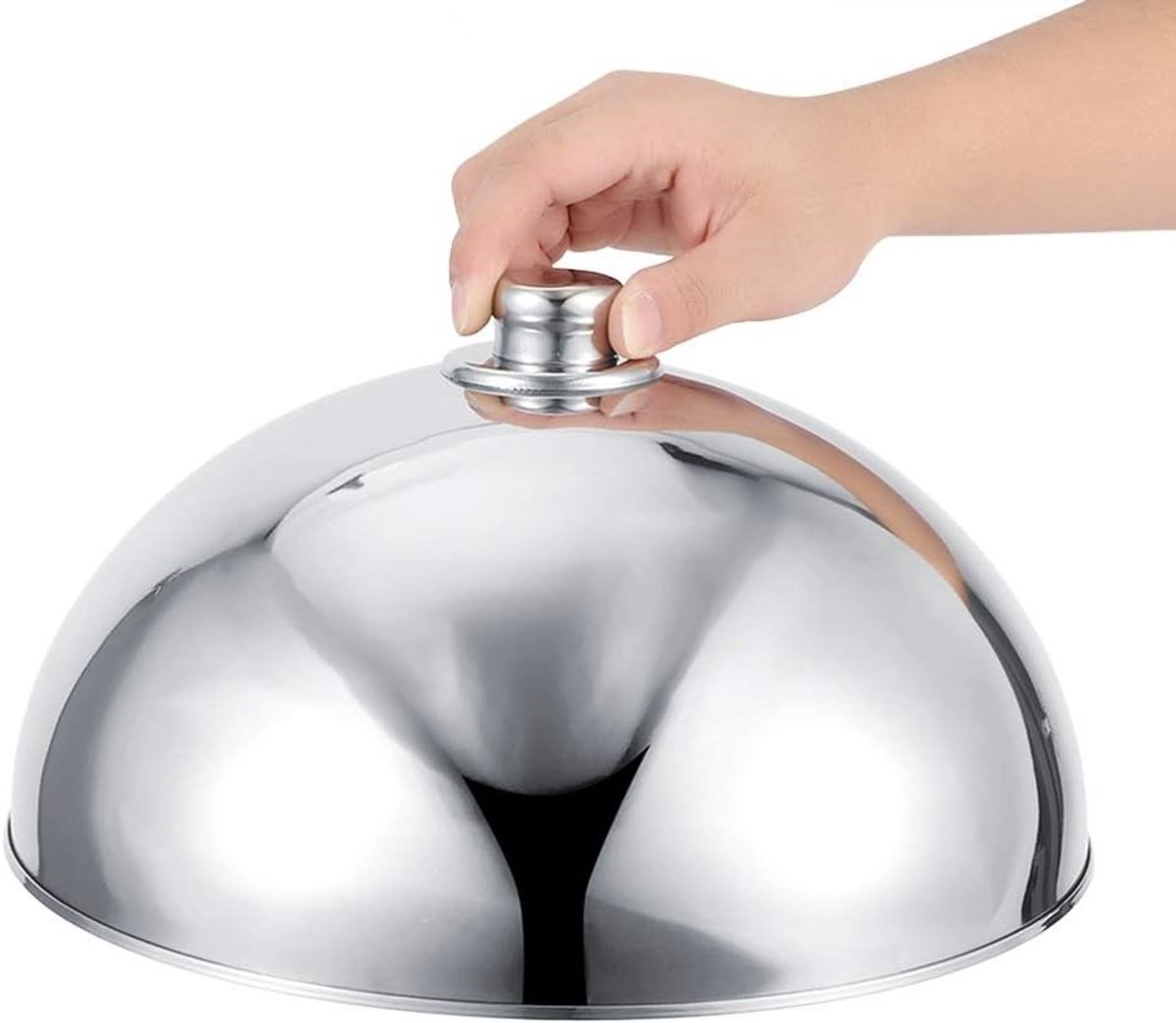 RVS Deksel voor Voedsel, Dome Plate Covers voor Warmhouden van Gerechten in Buffet en Restaurant (32 cm)