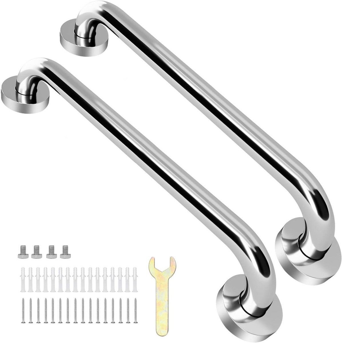 Douchegrepen Set - Grijpstangen Badkamer - Veiligheid Thuis - Roestvrij Staal - 40CM 2 Stuks - Zilver