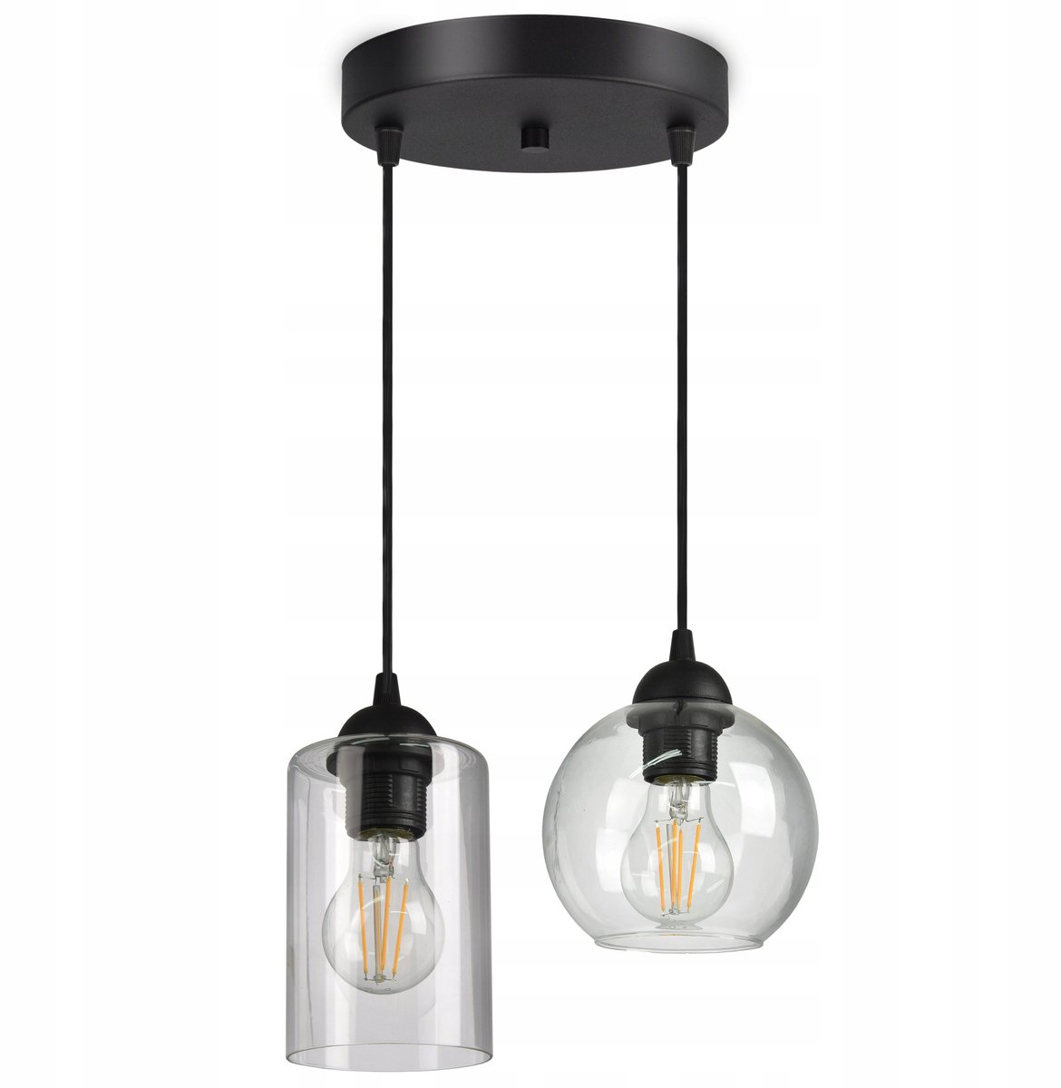 Merkloze Glazen Hanglamp met Geometrische Kappen
