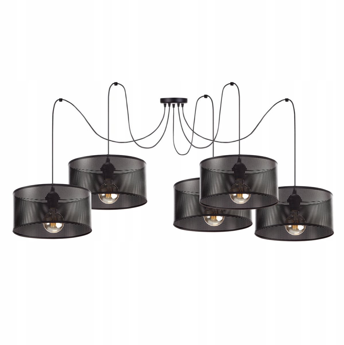 Merkeuze Hanglamp Spider Zwart 30cm 5-lichts LED E27