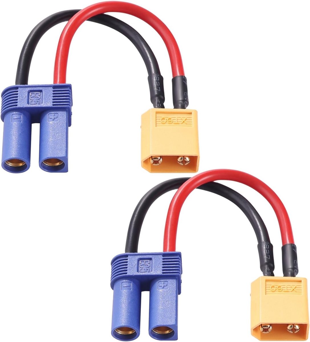 EC5 Female naar XT60 Male Plug Connector Adapter met 10cm 14AWG Silicondraad voor RC LiPo Batterijen en Modelbouwaccessoires