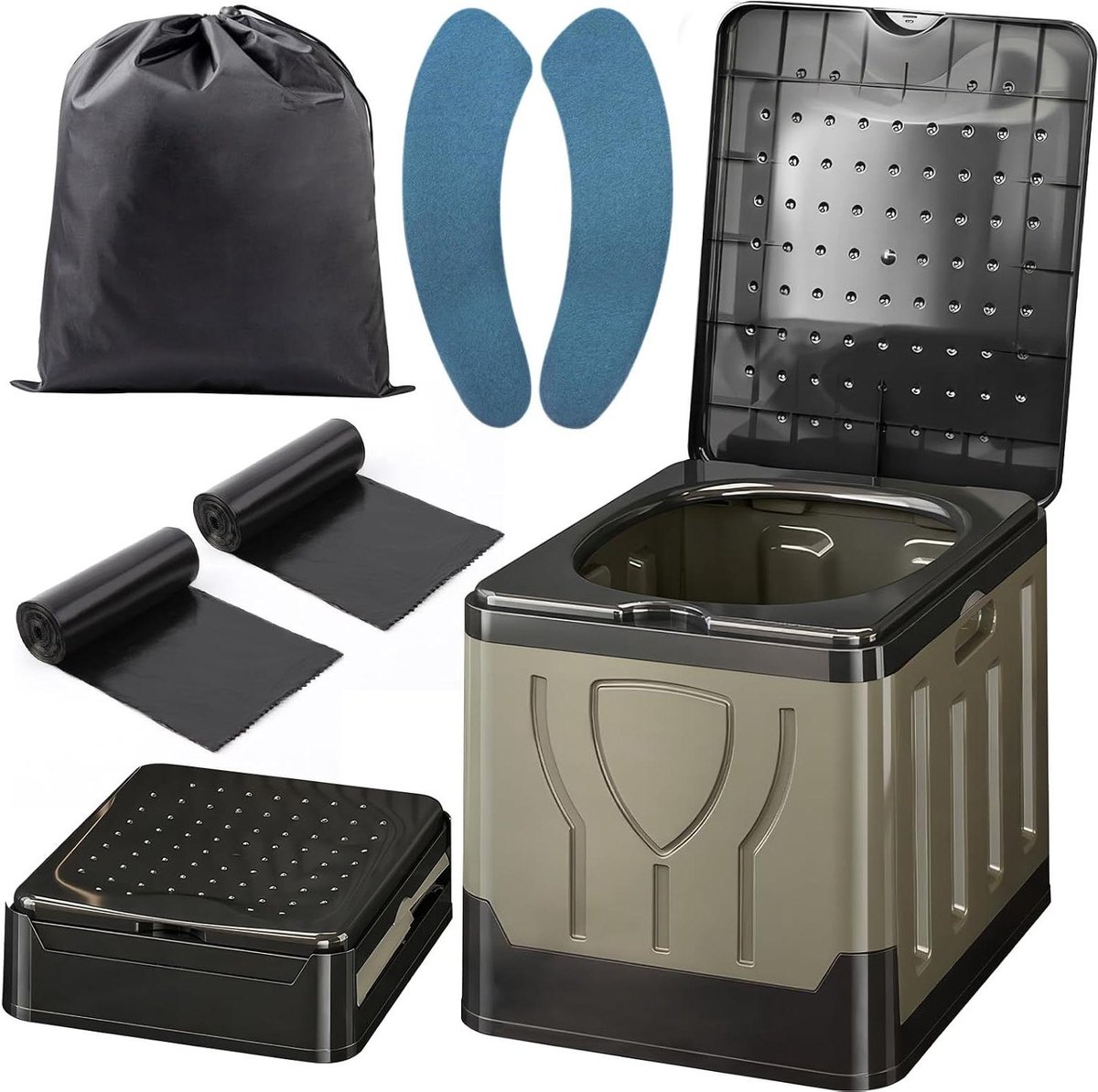 Campingtoilet Opvouwbaar - Mobiel Toilet - Outdoor Noodgevallen - Droogscheidend Ontwerp - 150 kg Draagvermogen - Niet gespecificeerd