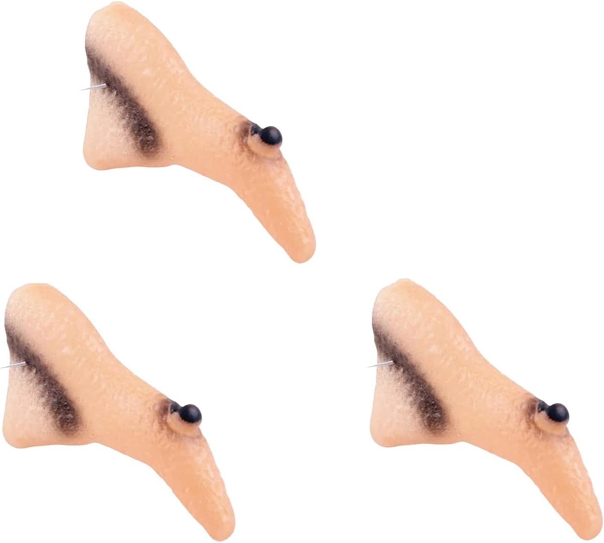 Neppe Heksenneus voor Halloween - Lange Latex Neus voor Cosplay en Feestaccessoires (3 Stuks) - Perfect voor Heksenkostuums en Grappige Verkleedpartijen
