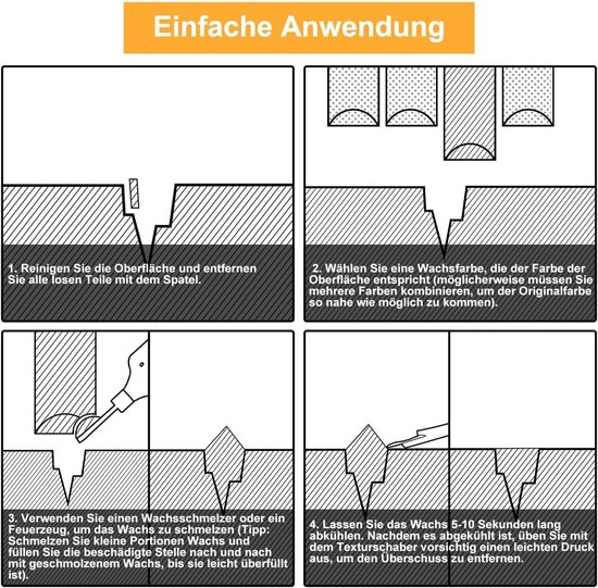 Laminaat Was Reparatieset - Vloer Meubel Herstel - Krassen Gaten Vullen - Harde Was Sneldrogend - 6 Kleuren - Grijs Wit — afbeelding 5