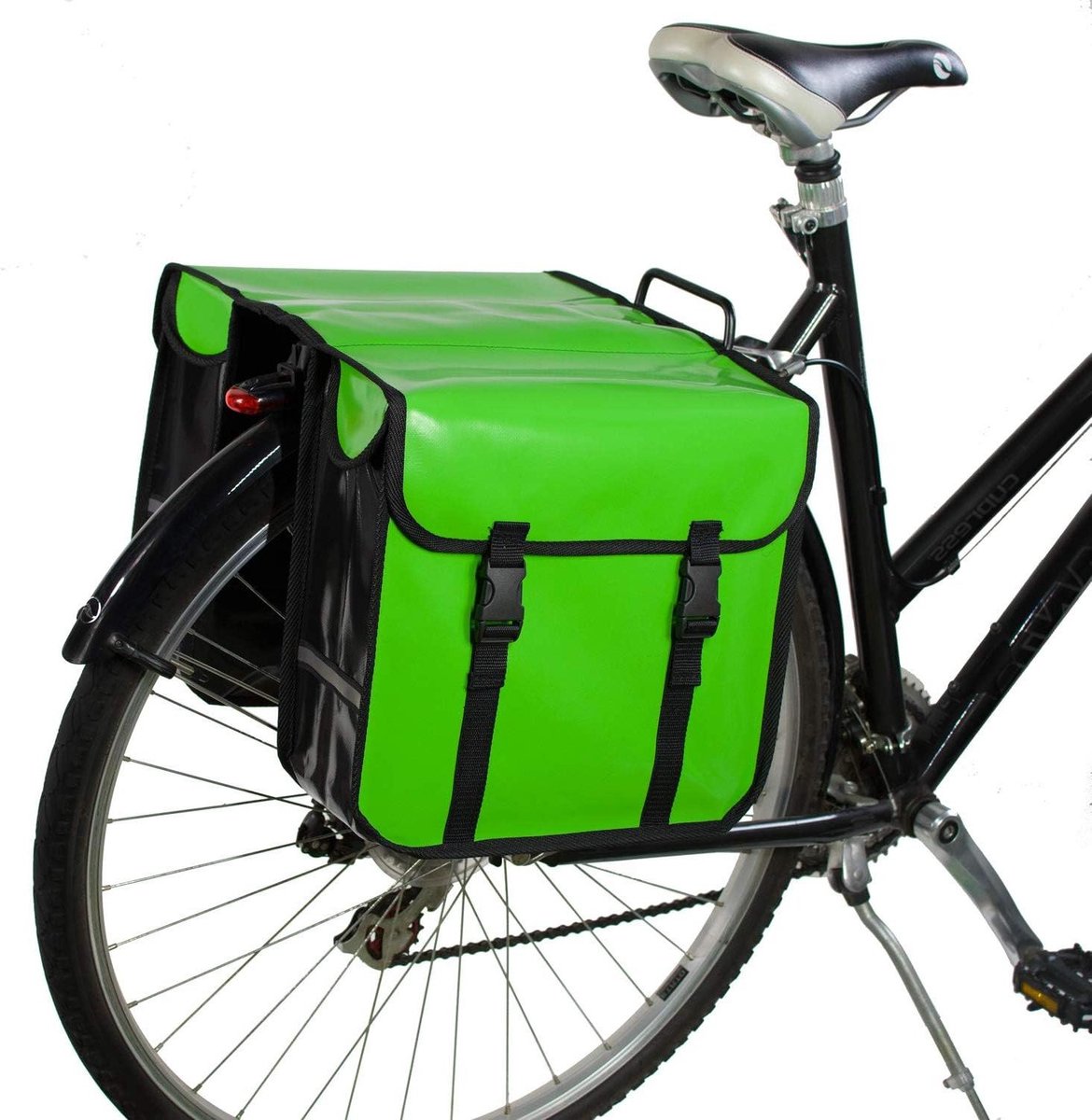 Dubbele Fietstassen - Zijtas Set - Boodschappen Vervoeren - Waterdicht Tarpaulin - 26 Liter - Limoen