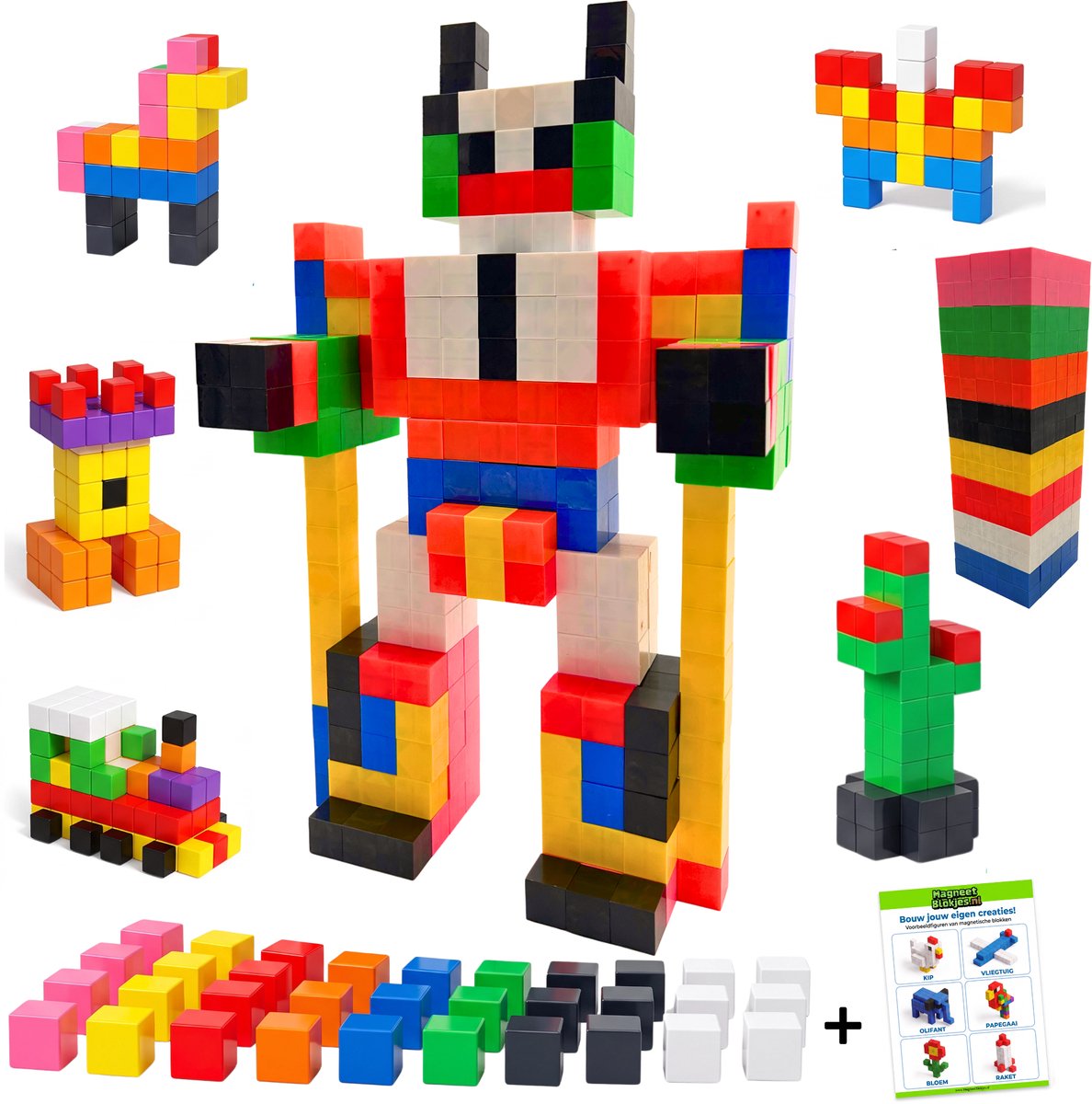 Magnetisch speelgoed – magnetisch bouwspeelgoed 400 stuks – magnetische bouwstenen - vol gekleurd- magnetische blokken – montessori speelgoed – magneten speelgoed