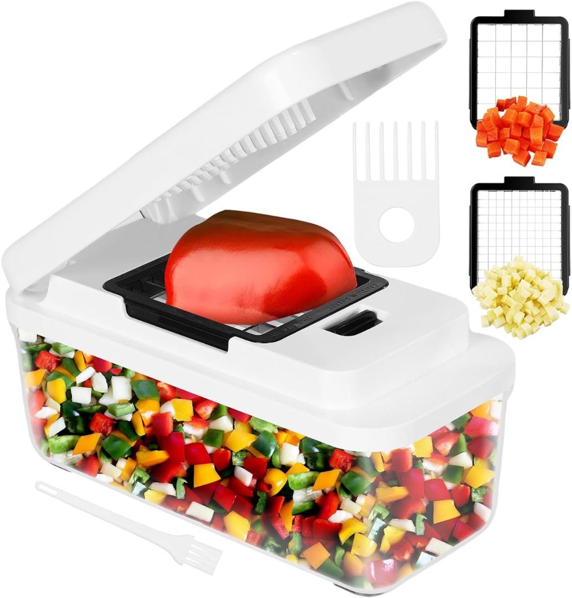 JCP® Groentesnijder - Groente Snijder Handmatig - Spiraalsnijder - Wit - 24cm x 11cm x 11cm