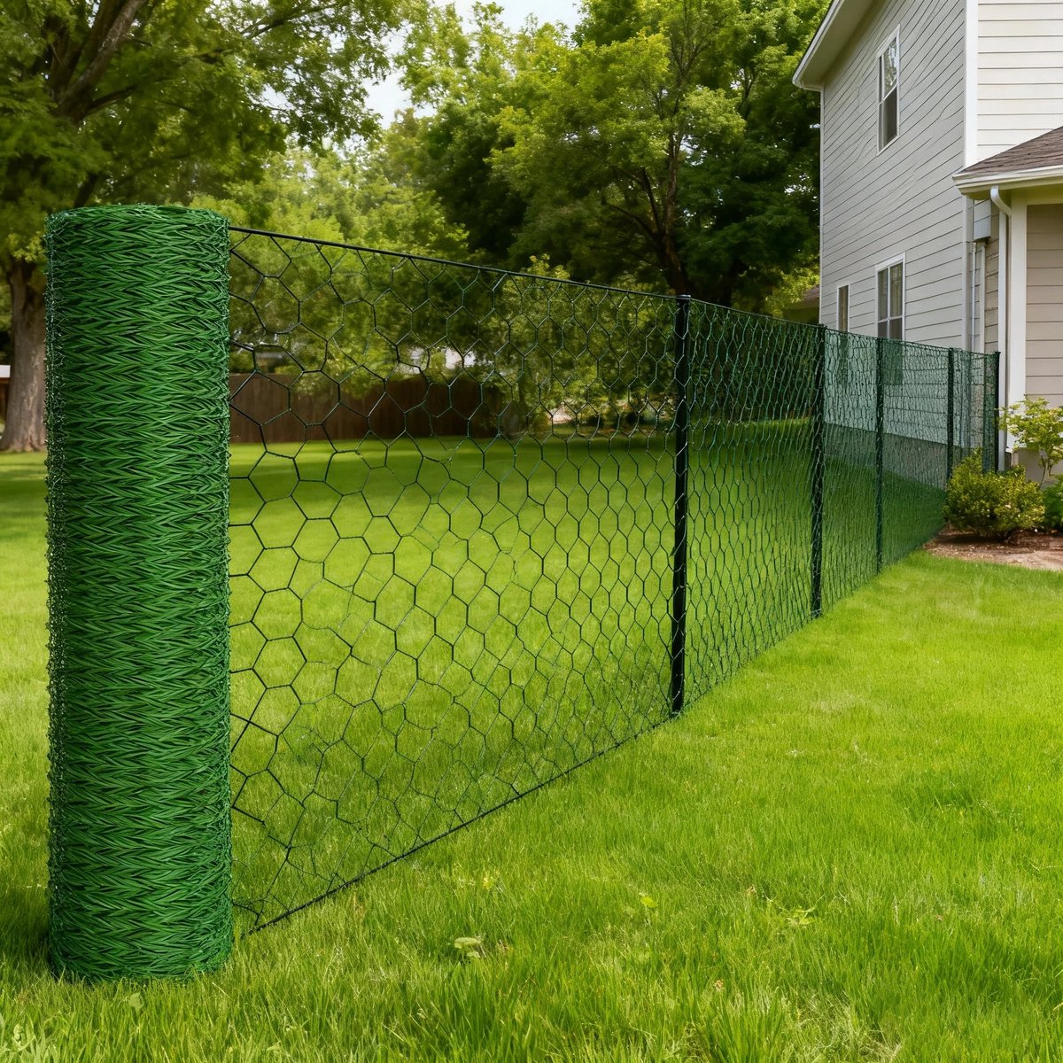Home & Beyond® Tuingaas - Zeshoekig Kippengaas en Konijnengaas - PVC Gecoat Metaal - Groen - 100x2500 cm