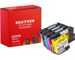 weCare 4-pack - Huismerk geschikt voor Brother LC-521 inktcartridges - Geschikt voor DCP-J1360DW - J1260W - J1310DW - J1460DW