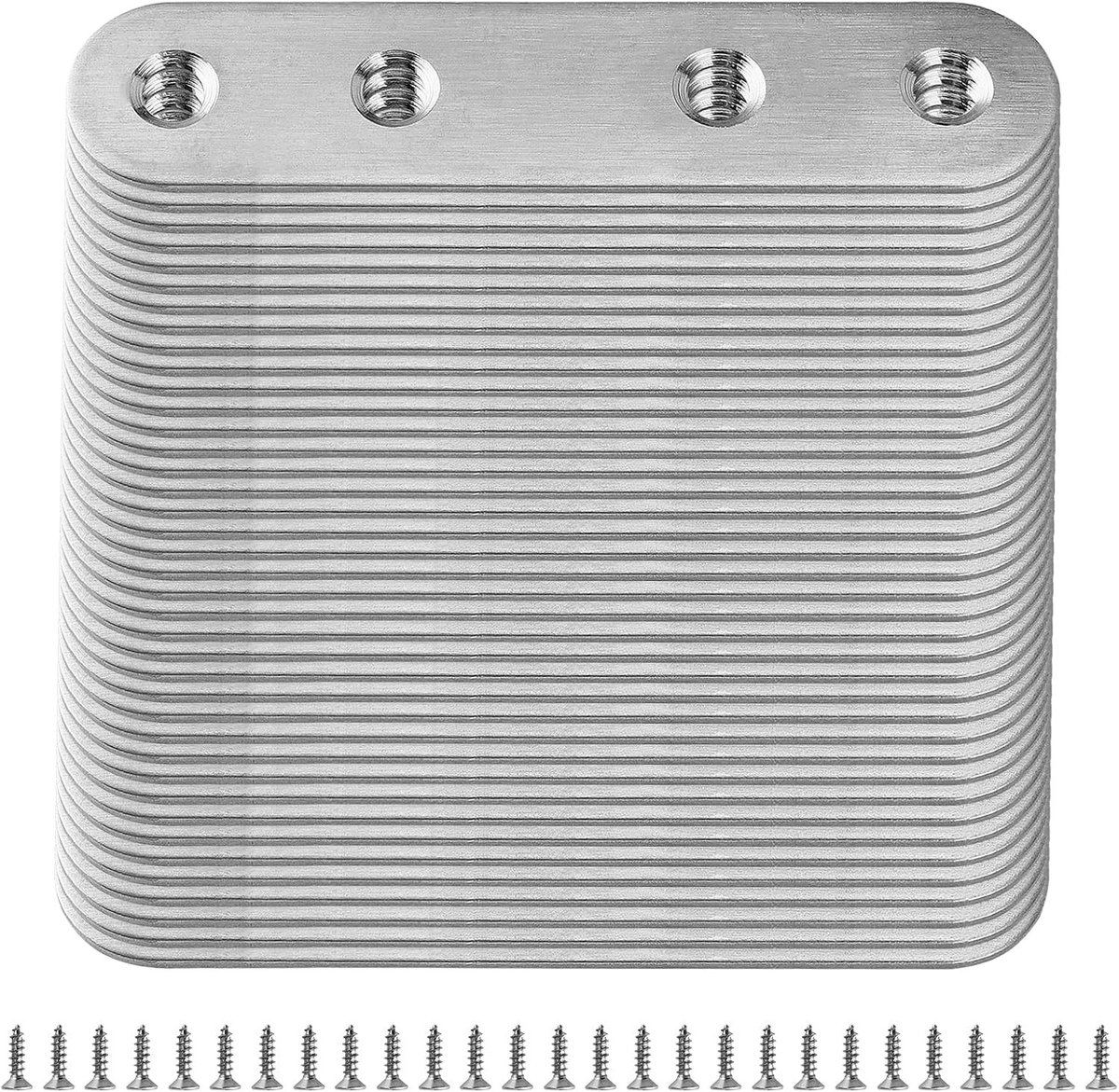 40 Stuks 80 x 17 mm RVS Platen voor Verbindingen, Geperforeerde Metaalplaten, Houten Verbindingselementen en Stevige Connectoren