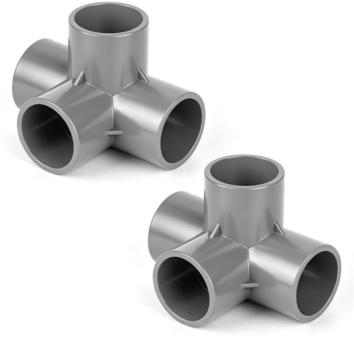Solidchoice - PVC Aansluiting 4-weg Haaks 20 mm, Set van 2