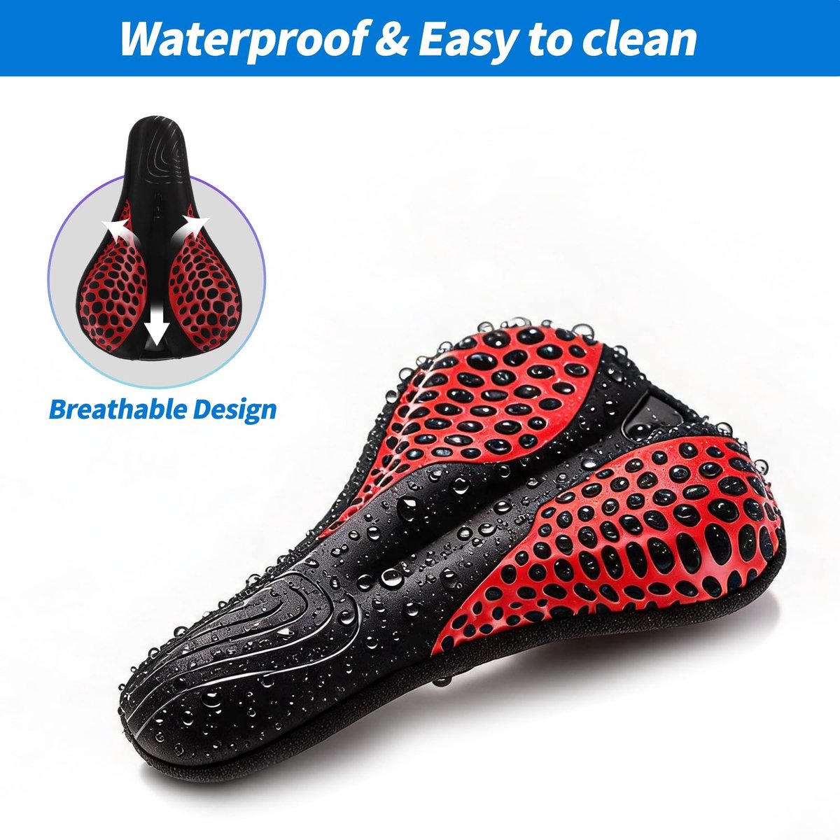 Solidchoice - Ergonomisch Fietszadel met Waterdichte Bekleding en Schokabsorptie