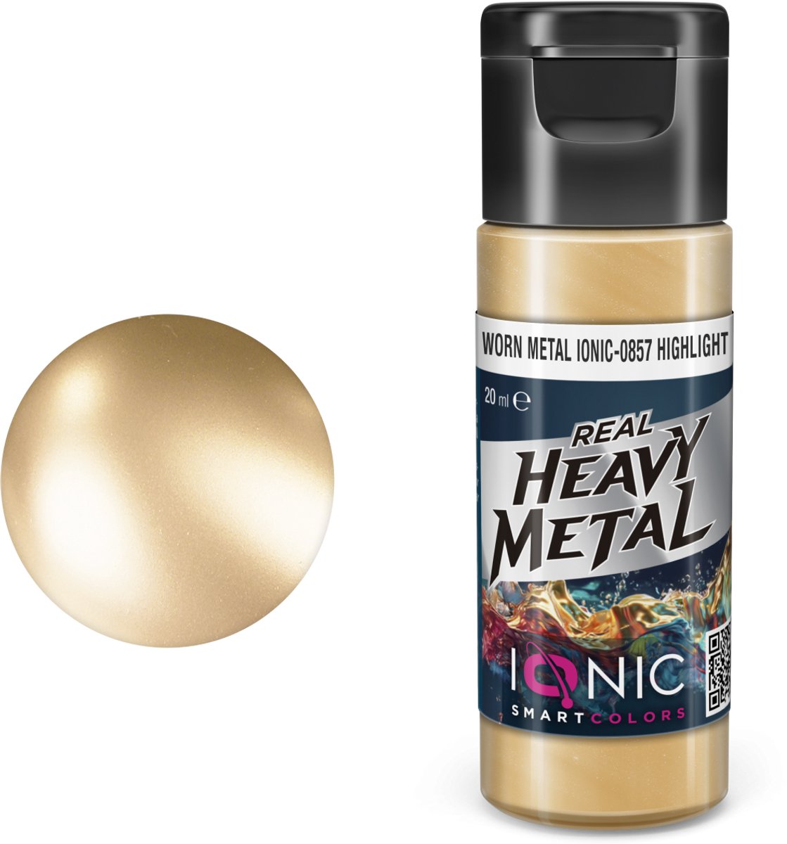 AMMO by Mig Jimenez Hobbyverf Acrylverf - MIG IO0857 Ionic Smart Colors - Real Heavy Metal - Versleten Metaal - Highlight - Metallic Acryl - 20ml Verf potje - 20 ml