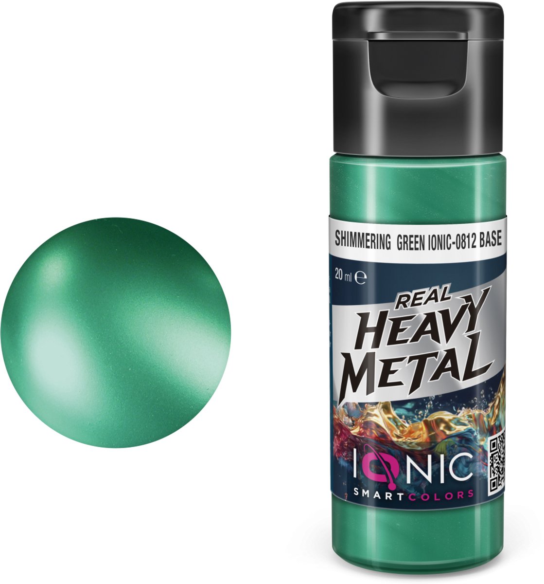 AMMO by Mig Jimenez Hobbyverf Acrylverf - MIG IO0812 Ionic Smart Colors - Real Heavy Metal - Glanzend Groen - Base - Metallic Acryl - 20ml Verf potje - 20 ml
