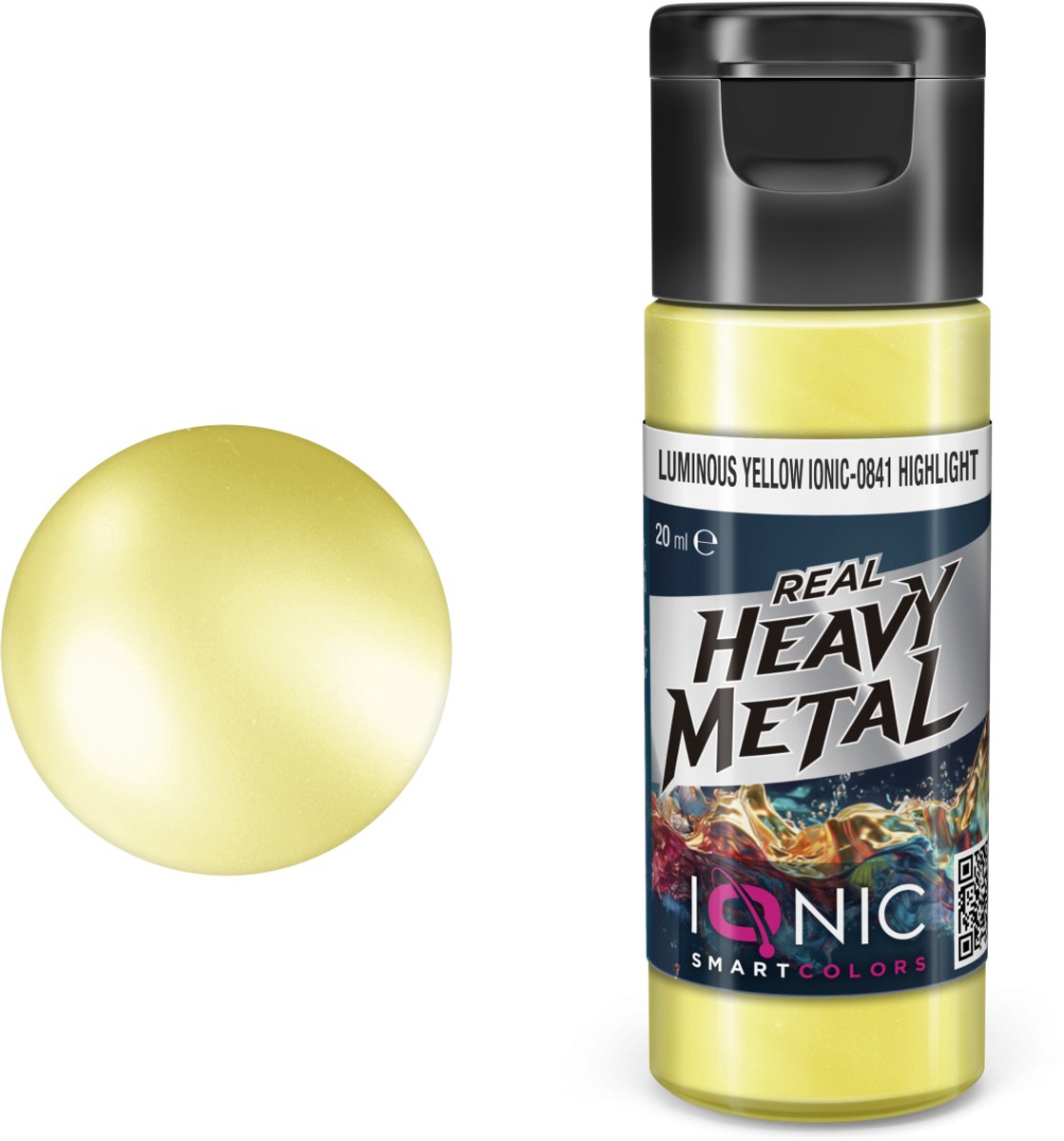 AMMO by Mig Jimenez Hobbyverf Acrylverf - MIG IO0841 Ionic Smart Colors - Real Heavy Metal - Lichtgevend Geel - Highlight - Metallic Acryl - 20ml Verf potje - 20 ml