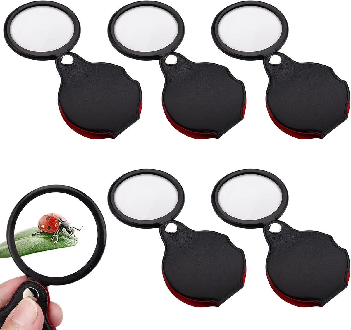 Loepbril - Zwart - 5,5 cm - Opvouwbare Zakloep met 10x Vergroting - Voor Lezen en Hobby
