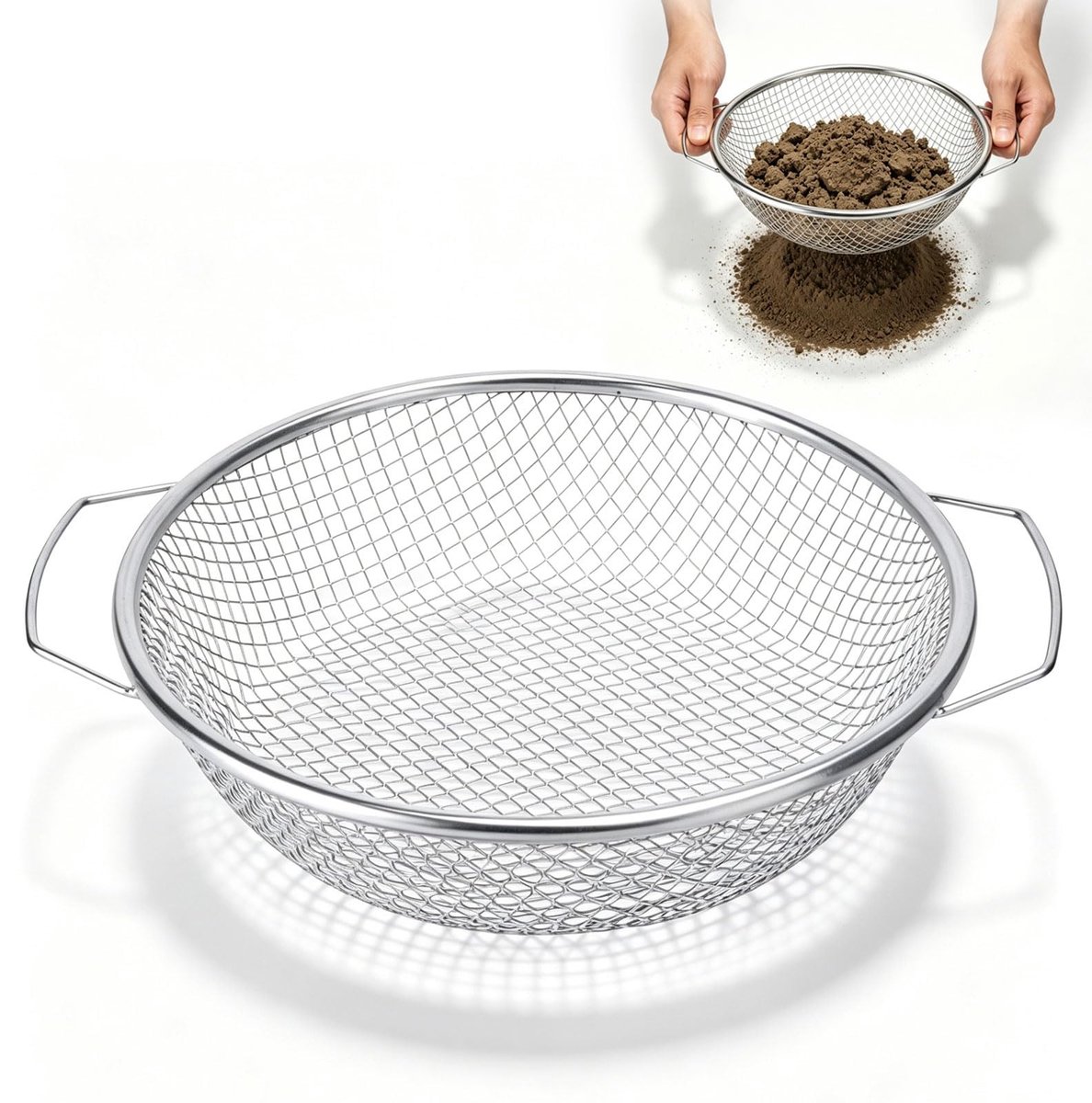 Solidchoice - Roestvrijstalen Tuinzeef Ø 30 cm met Handgreep