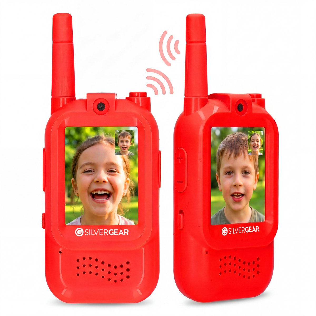 Video Walkie Talkie voor Kinderen - Walkie Talkies Kinderen Oplaadbaar met Camera - Portofoon Set van 2 Stuks - Talkie Walkie Kids - Walki Talki - Cadeau voor Jongens en Meisjes 5,6,7,8,9,10+ - Walky Talky for Children - Blauw & Roze - Silvergear