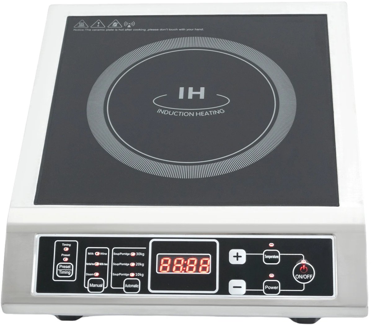 Novari - Inductie kookplaat - Kookplaat inductie - Kookplaat - Inductie kookplaat vrijstaand - 3500W - 8 vermogensstanden - Timer