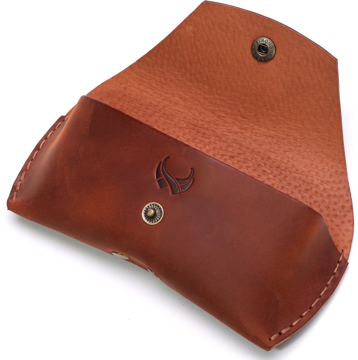 Wildcraft Handgemaakte Leren Brillenkoker - Premium Leer - Cognac