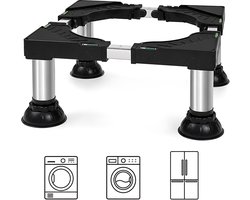 Wasmachine Verhogingsvoet - Instelbare Wasmachine Verhoger - Universele Apparaatverhoger - RVS Steun - 21 Tot 24cm - Zwart