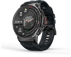 FOSMET Smartwatch Heren - 1200mAh accu - Smartwatch Heren Militair Kwaliteit - 60 dagen standby - Rugged Horloge Heren - Stappenteller - Hartslagmeter - Slaapmonitor - Belfunctie - Kompas - Waterdicht - Sport Horloge - Geschikt voor Android en iOS