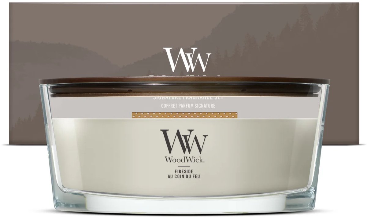 WoodWick Deluxe Cadeauset Ellipse Geurkaars - 50 branduren Bruin