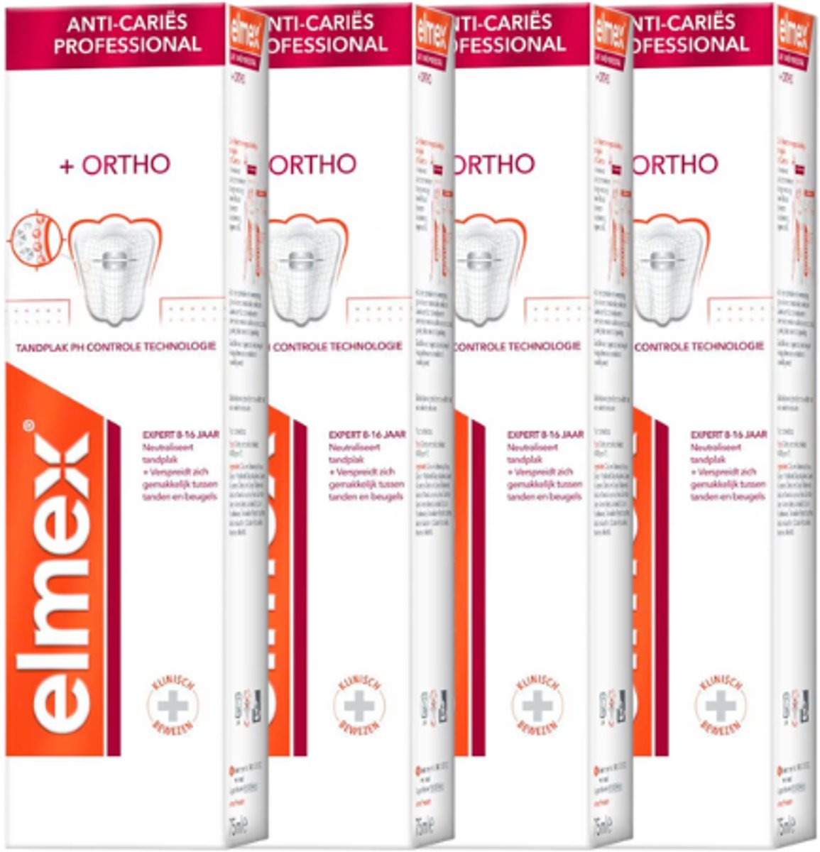 4x Elmex Anti-Cariës Professional Ortho Tandpasta - 75 ML