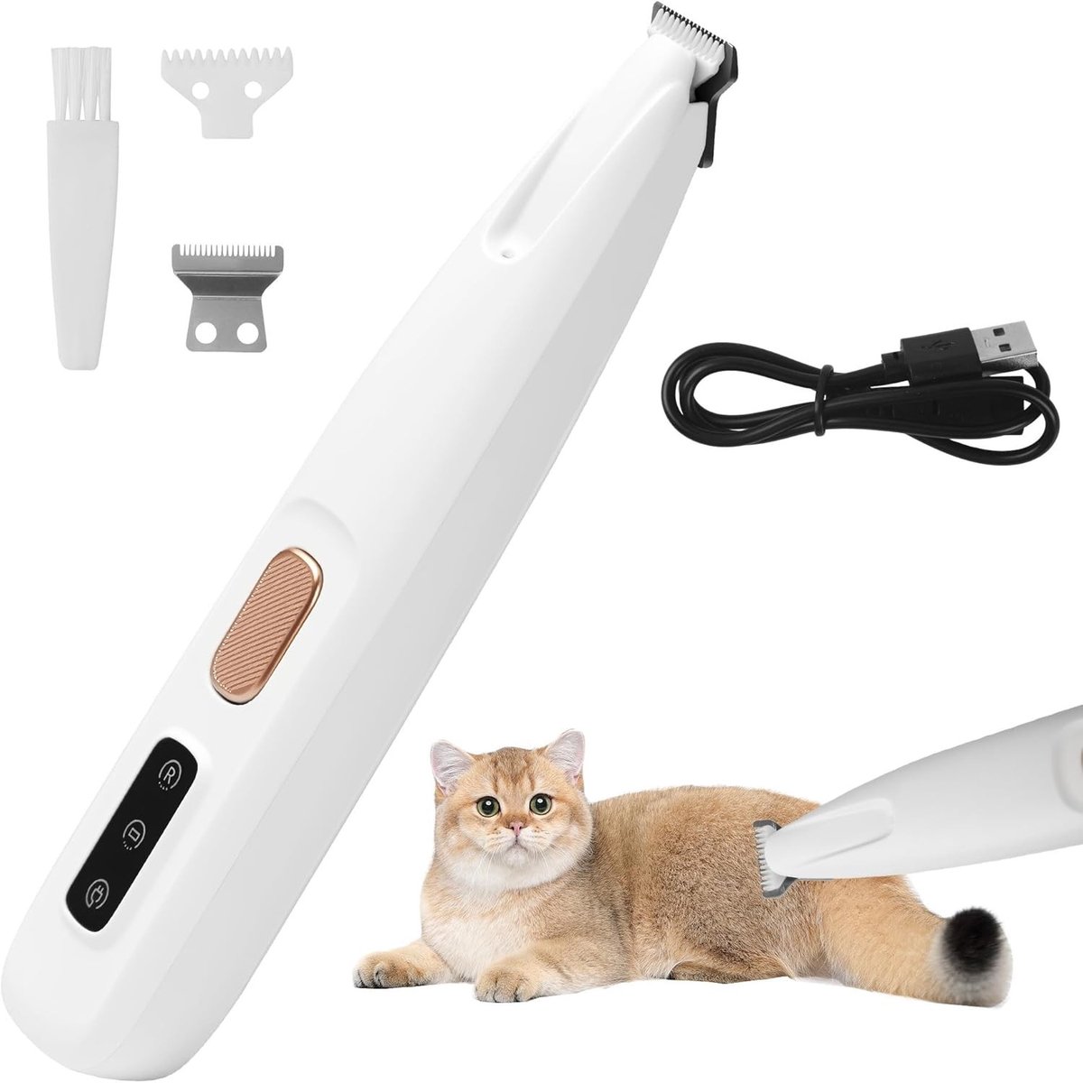 Hondentondeuse voor dikke vacht - Zwart - Draadloos - Oplaadbare Huisdiertrimmer met LED Licht - Voor Honden en Katten