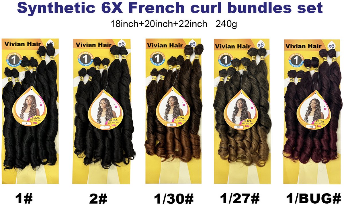 Hair extension 6x bundels French curly hair weaving 24inch-28inch